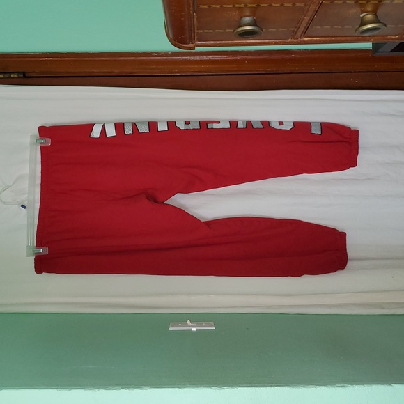Red Sweatpants with Bold Lettering - Picture 9 of 9